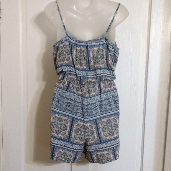 COPY - Romper Shorts L Spaghetti Blue Lace Summer… - Picture 3 of 8